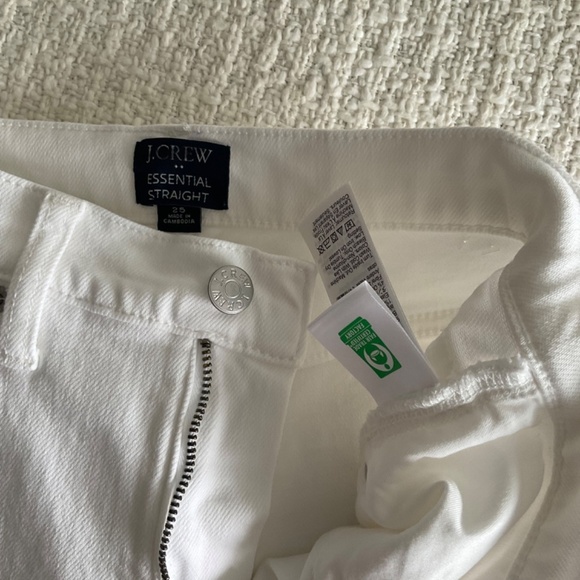 Worn once J. Crew Factory Essential straight white jean in all-day stretch SZ 25 - Picture 3 of 4